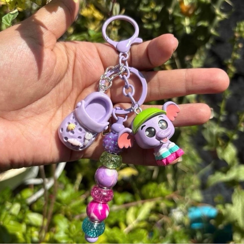 Purple Elephant Keychain Toy Set